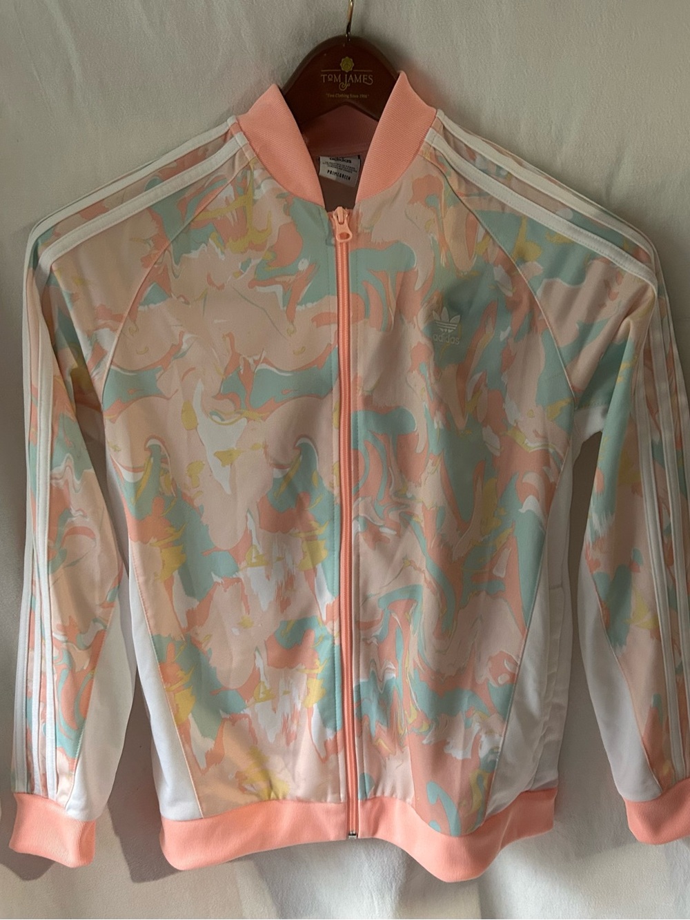 Adidas Originals Marble SST Track Jacket Girls 13-14Y / US L Primegreen Pastel